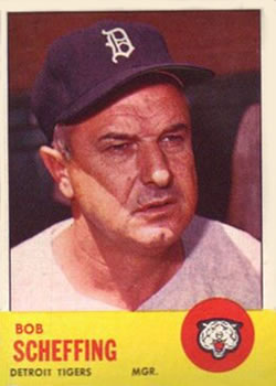 1963 Topps Baseball Cards      134     Bob Scheffing MG
